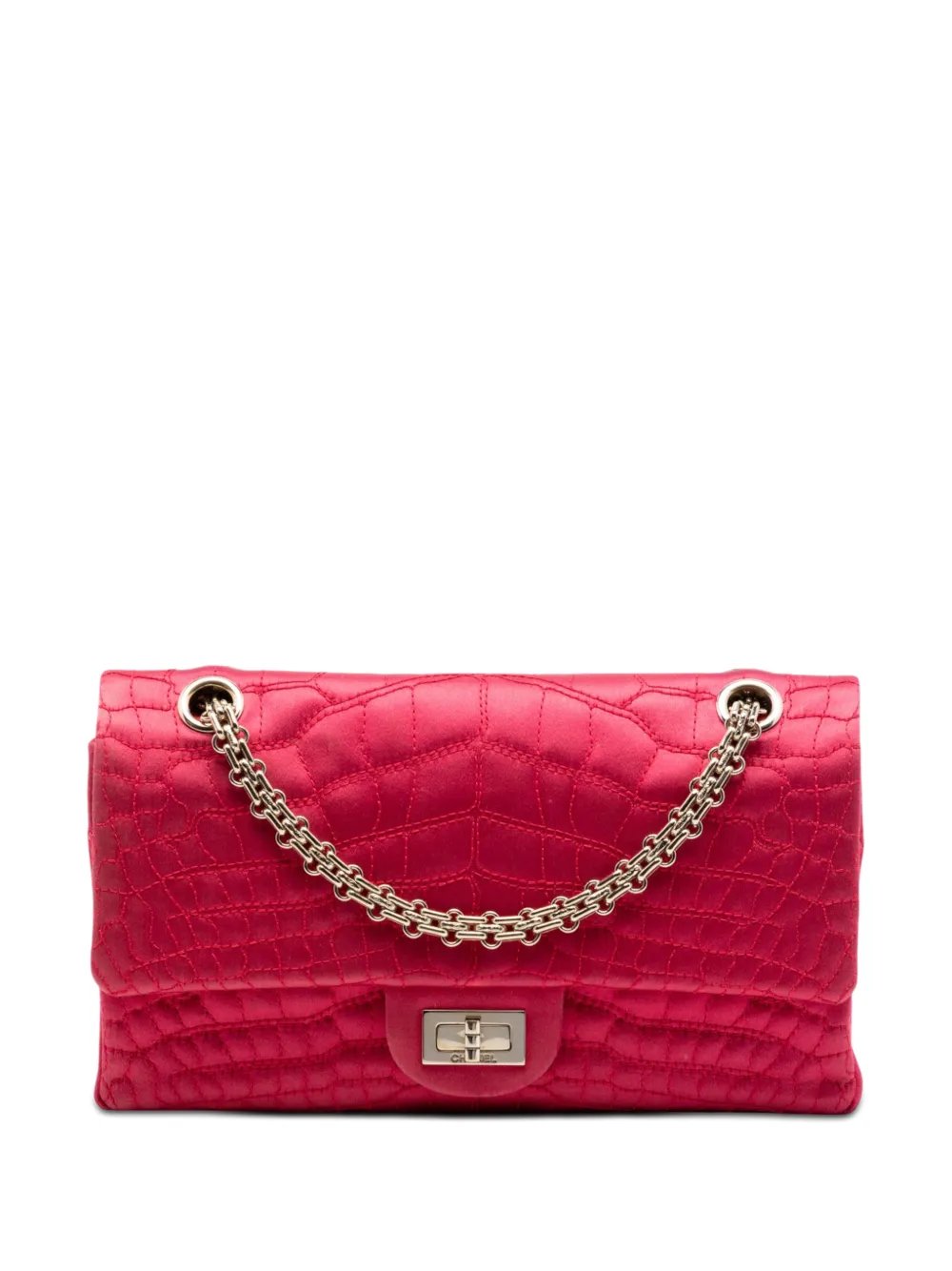 2008-2009 Croc Quilted Satin Reissue 2.55 Double Flap 225 shoulder bag