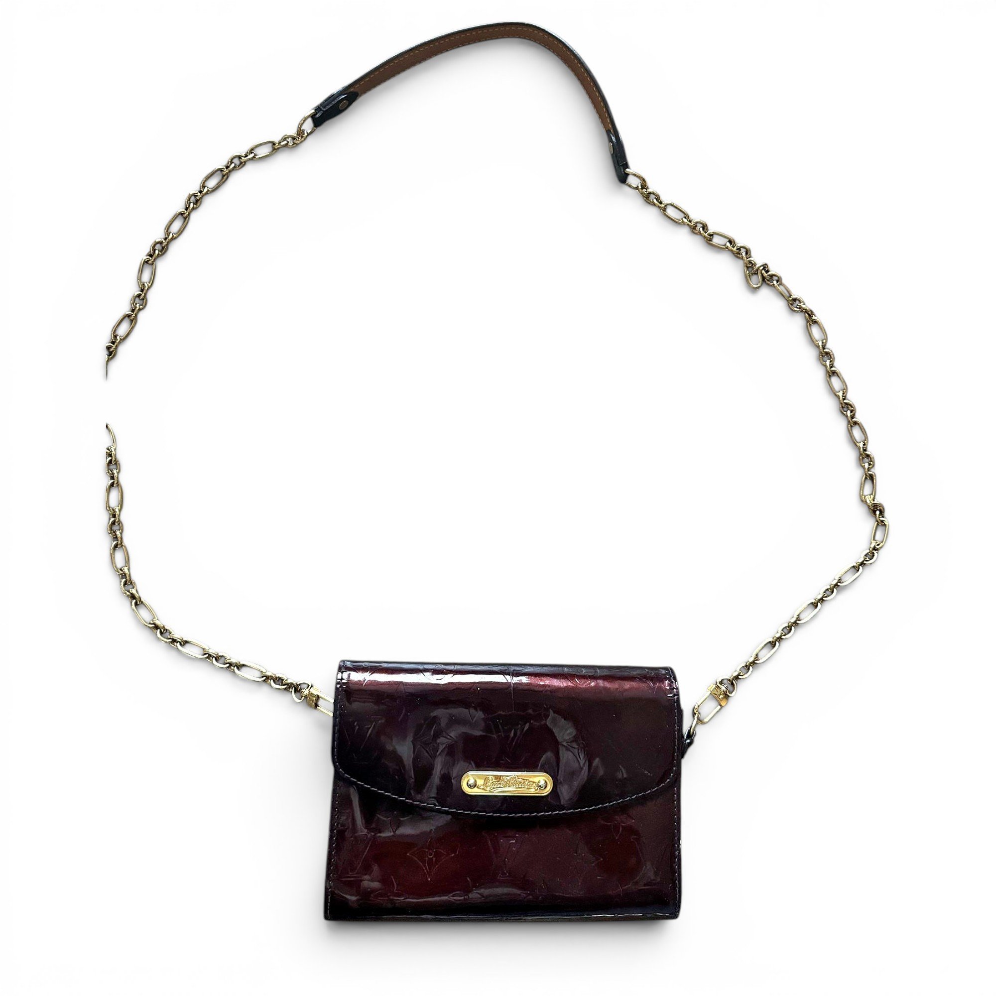 Patent leather clutch bag