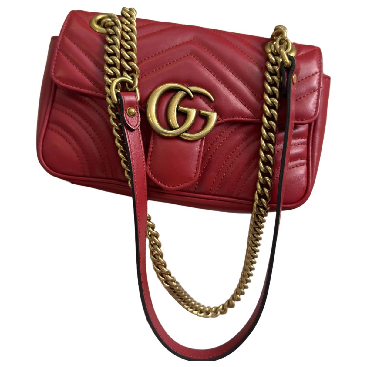 Pearly GG Marmont Flap leather crossbody bag