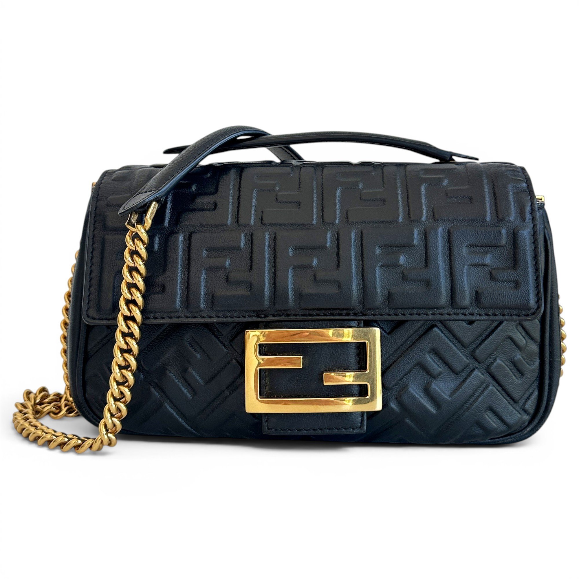 Baguette Chain Midi leather handbag