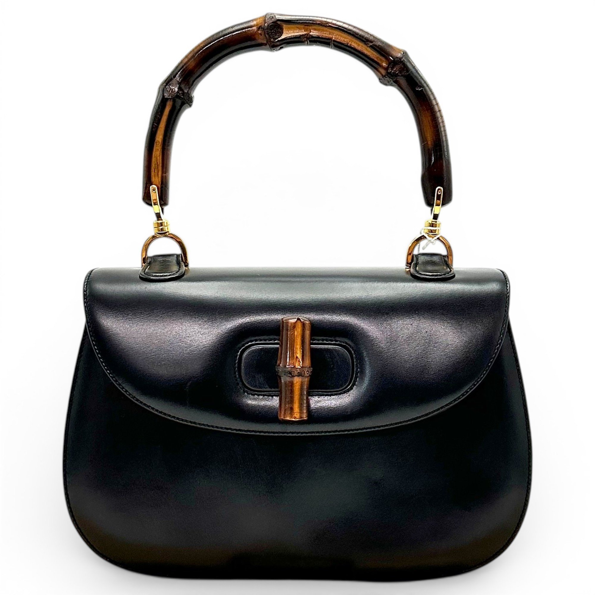 Convertible Bamboo Top Handle leather handbag