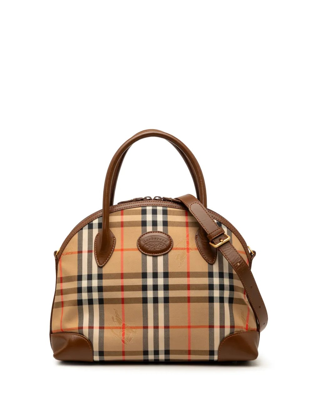 20th Century Haymarket Check Canvas Dome satchel