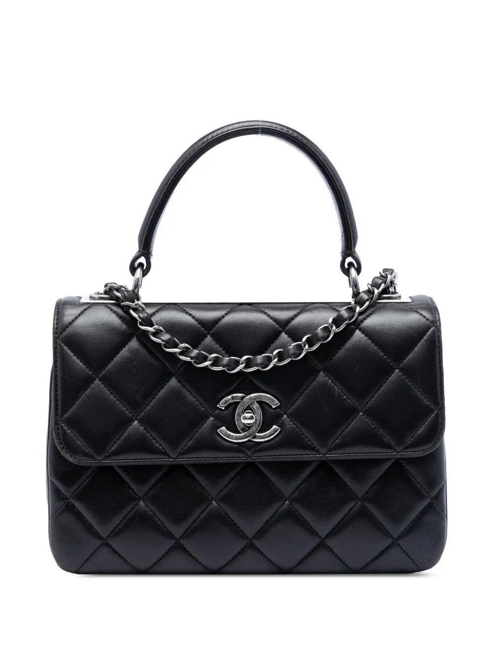 2015-2016 Small Quilted Lambskin Trendy CC Top Handle Flap satchel