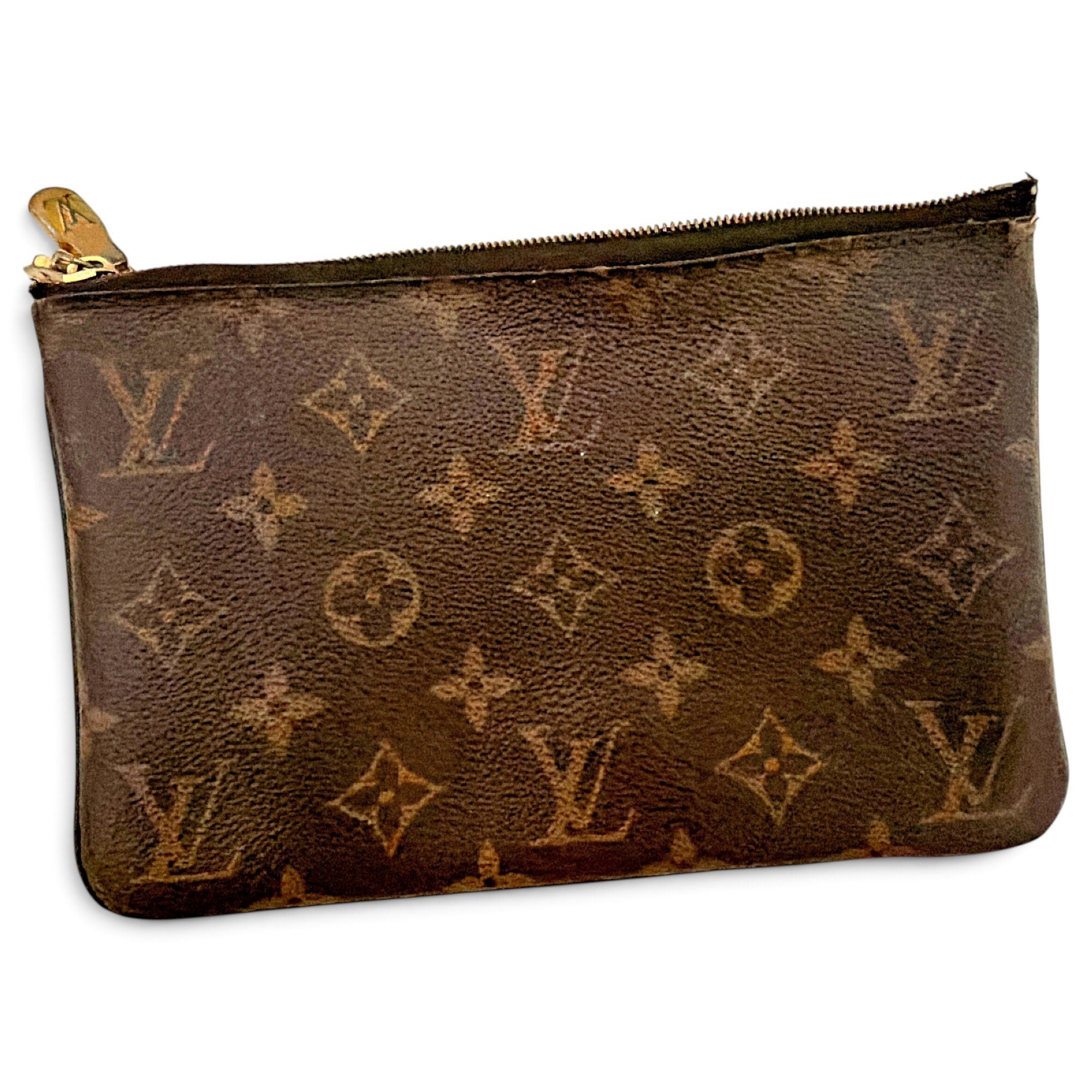 Double zip leather clutch bag