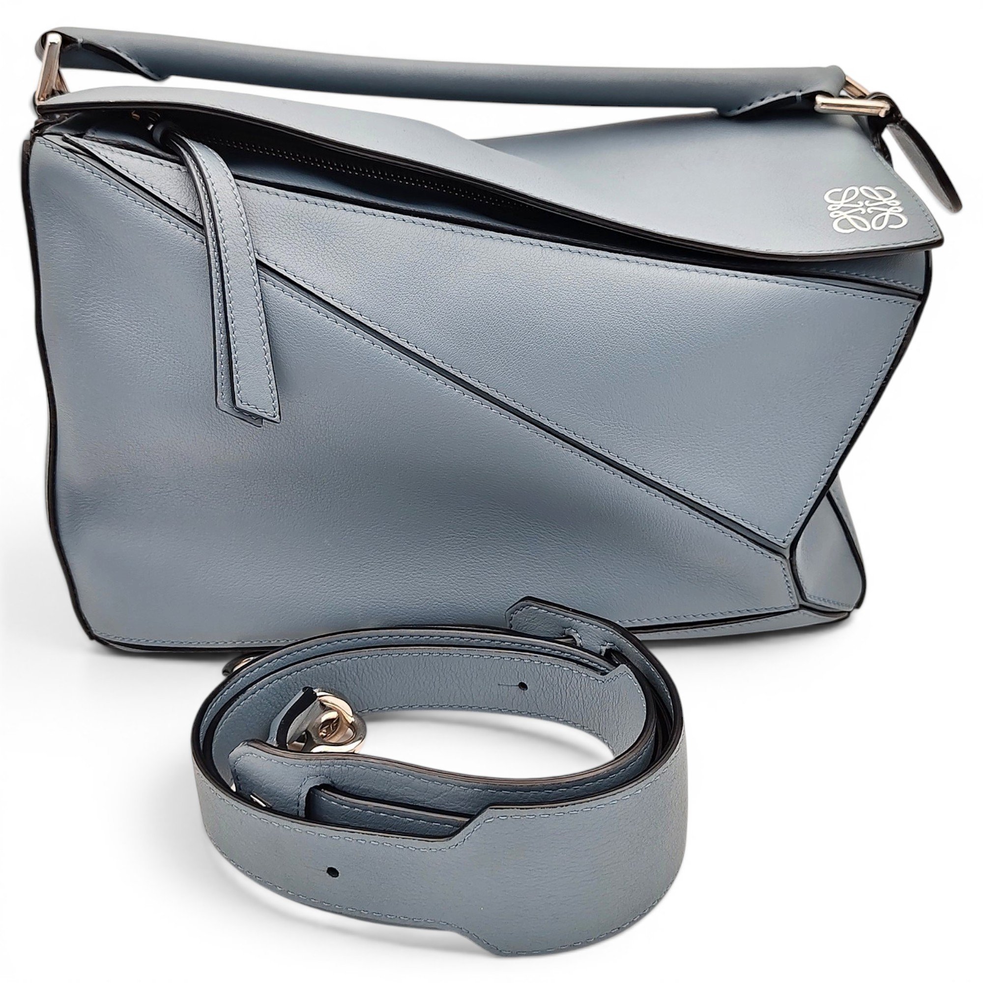 Puzzle leather handbag