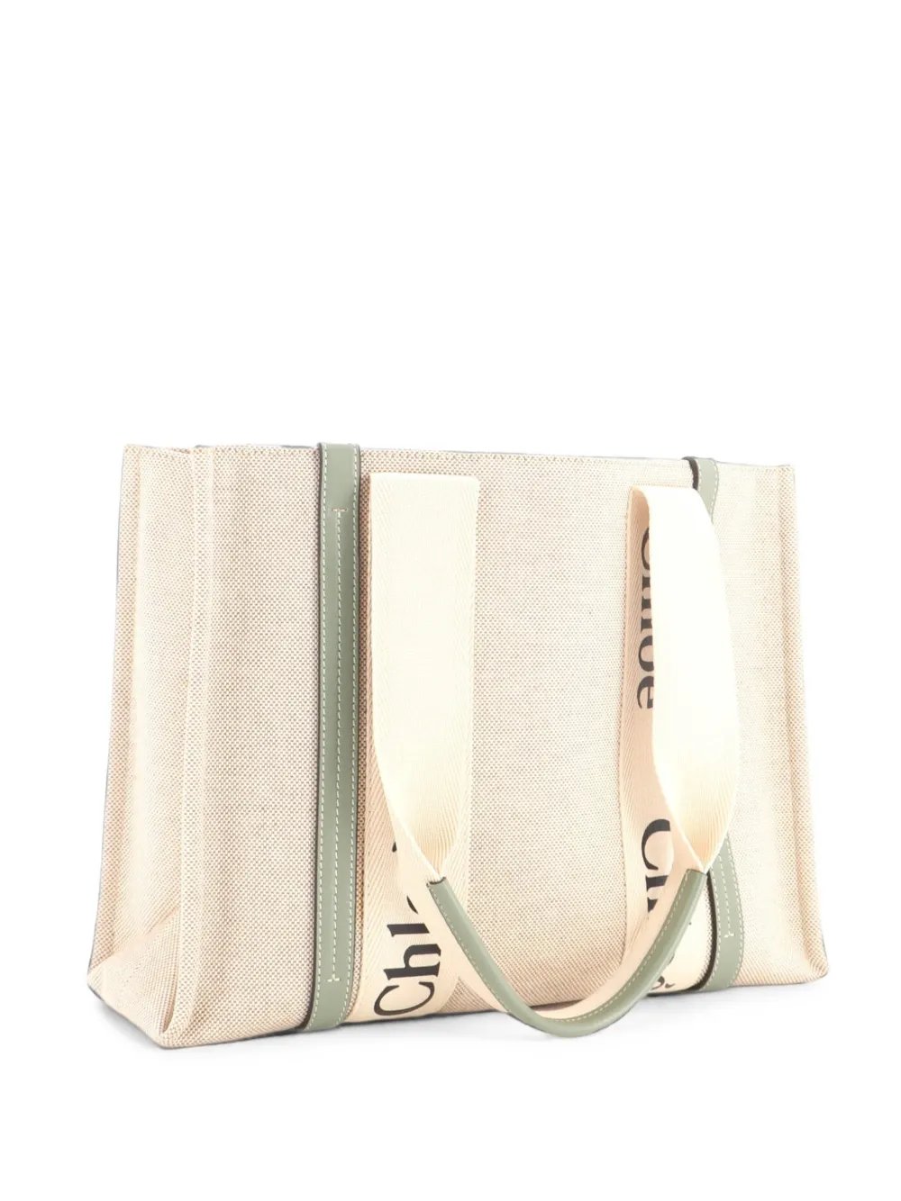 Woody Canvas with Leather Medium tote bag