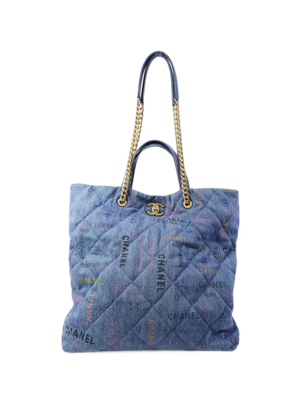 quilted CC turn-lock tote bag