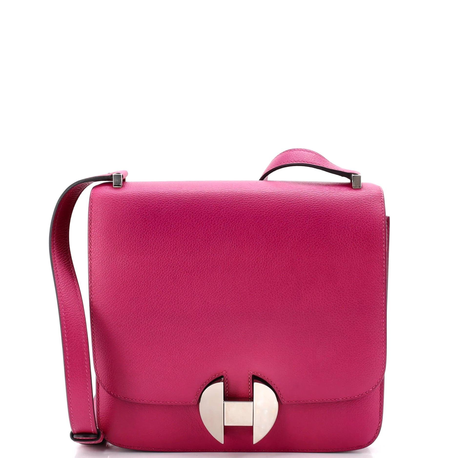 Hermes 2002 20 Handbag Pink Evercolor Leather 2002