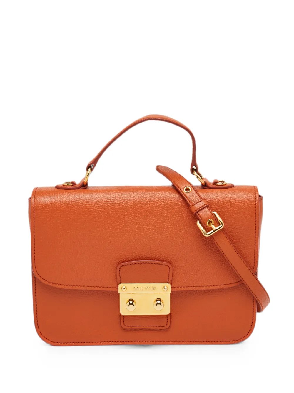 Madras push-lock handbag