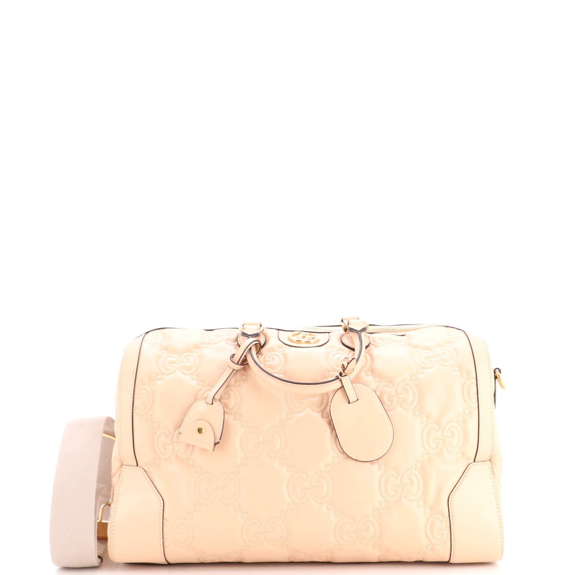 Convertible Boston Top Handle Bag GG Matelasse Leather Medium