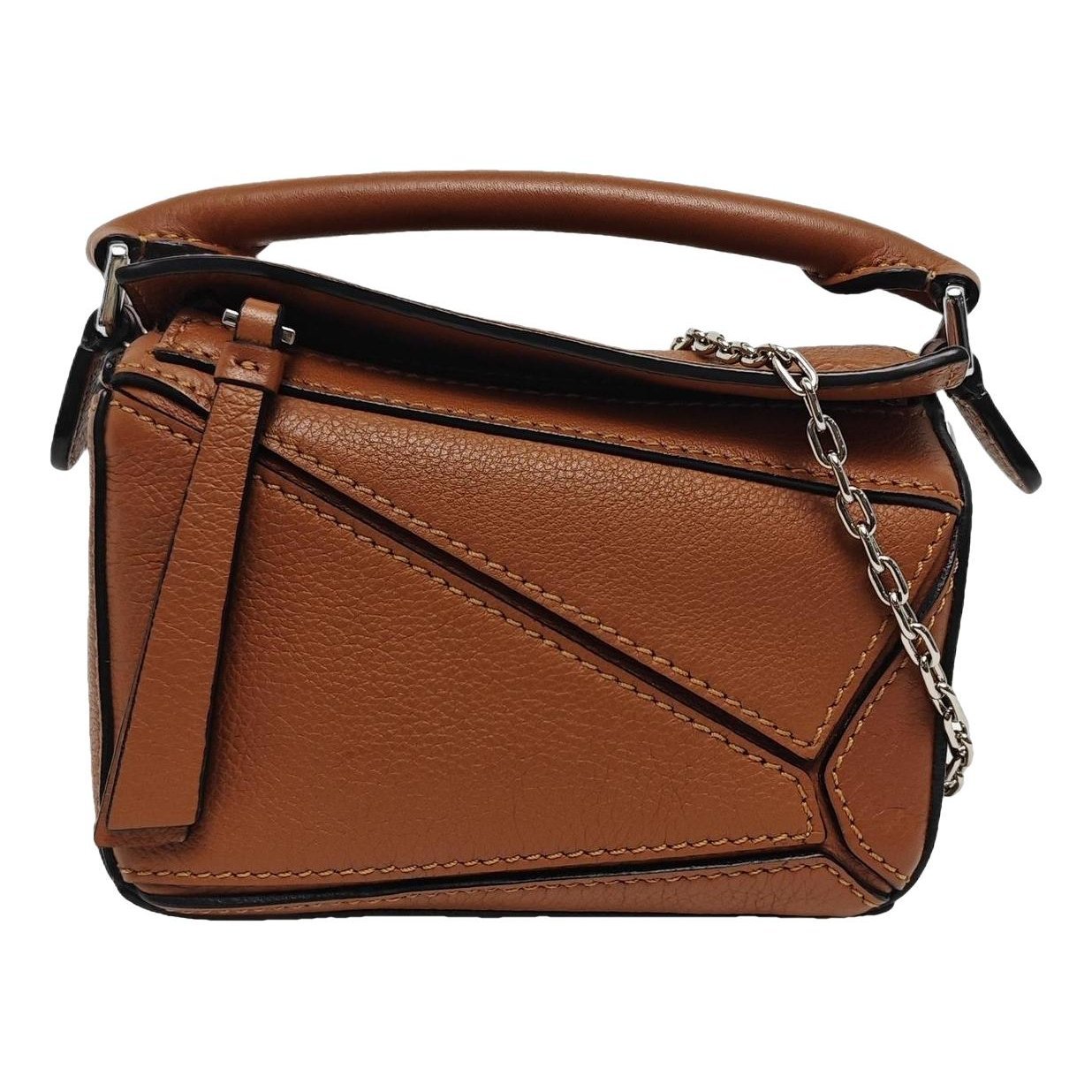 Puzzle leather handbag