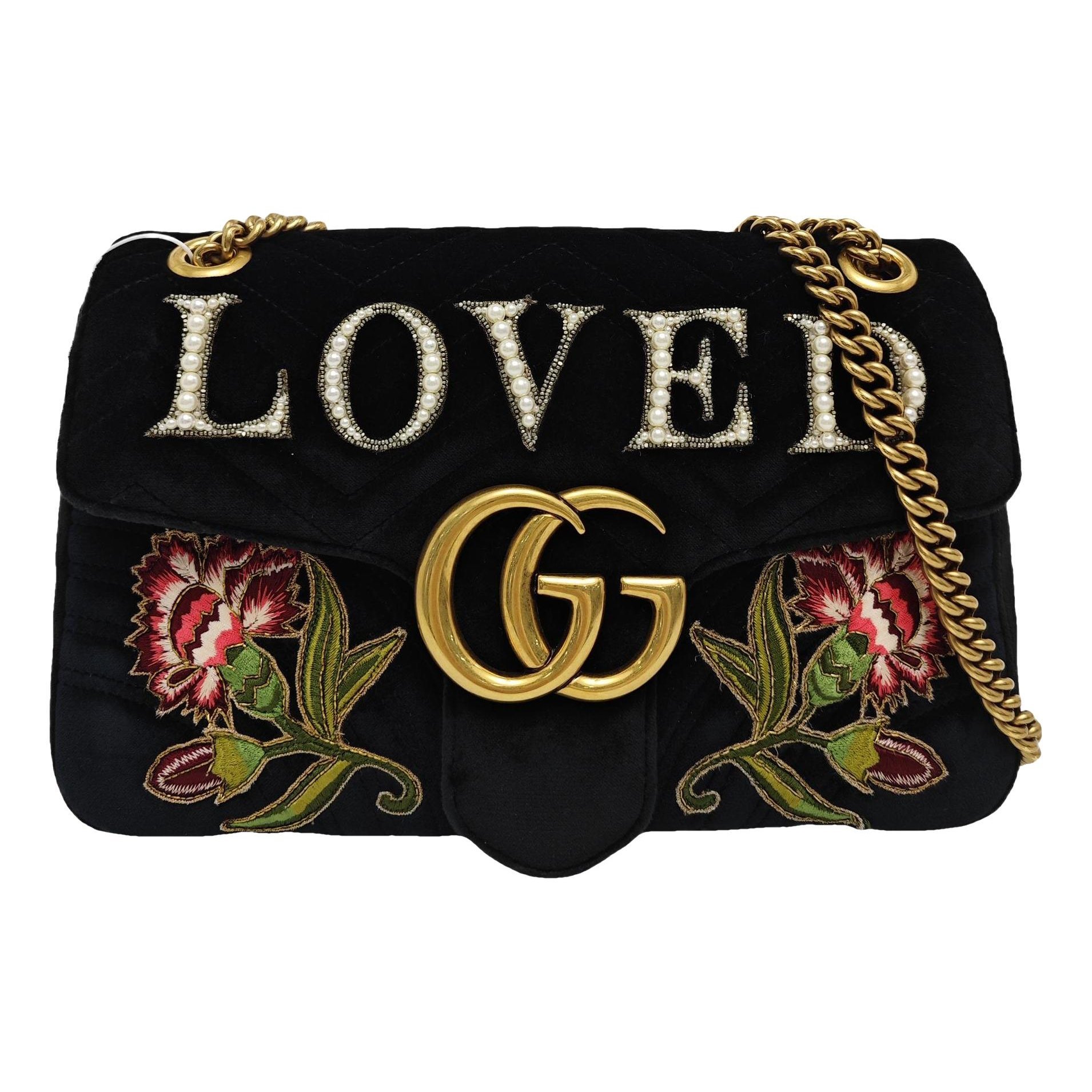 GG Marmont Flap velvet crossbody bag