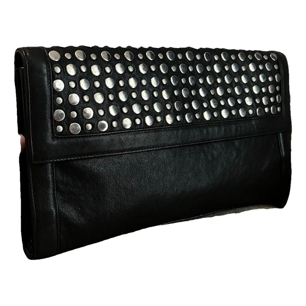 Leather clutch bag