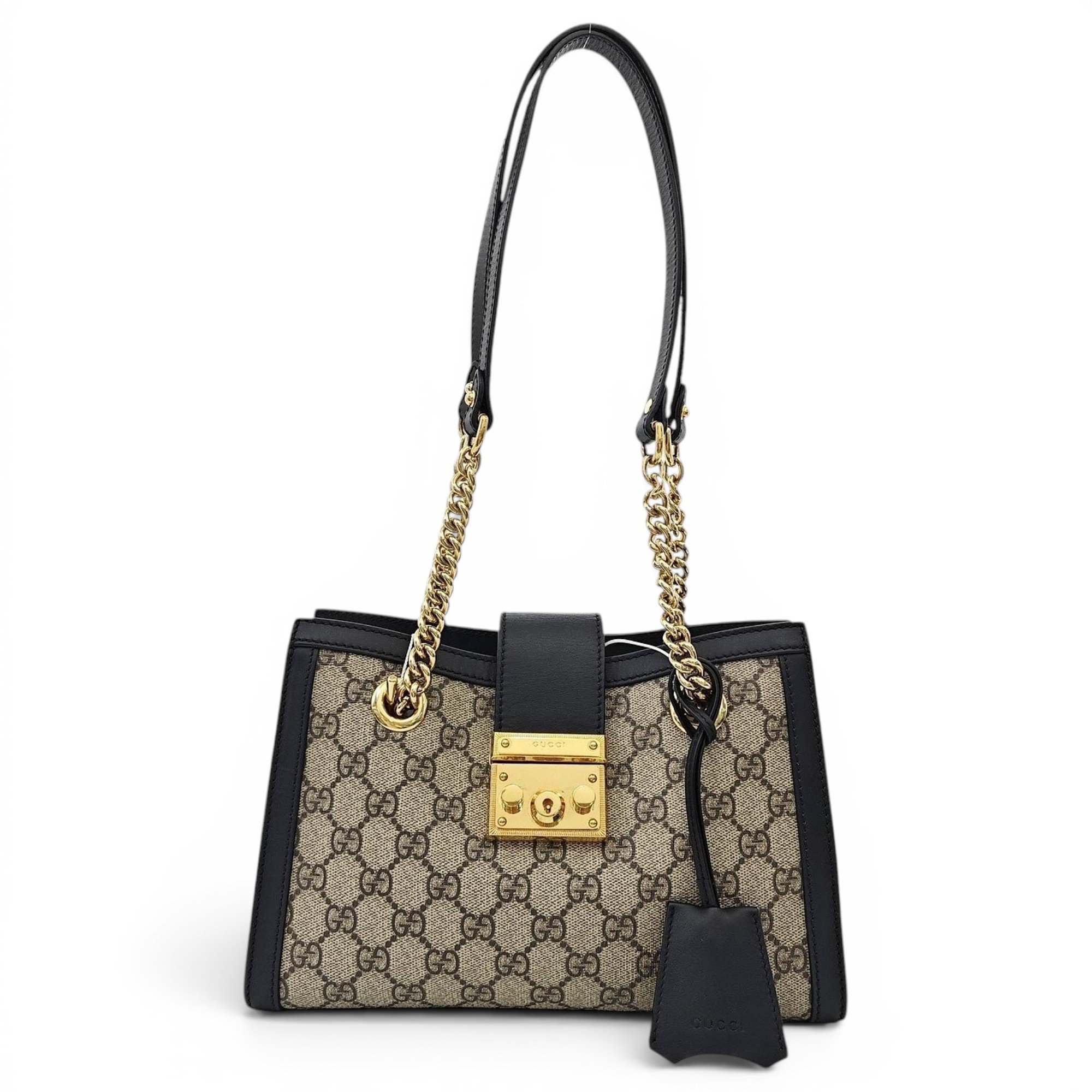 Padlock leather handbag