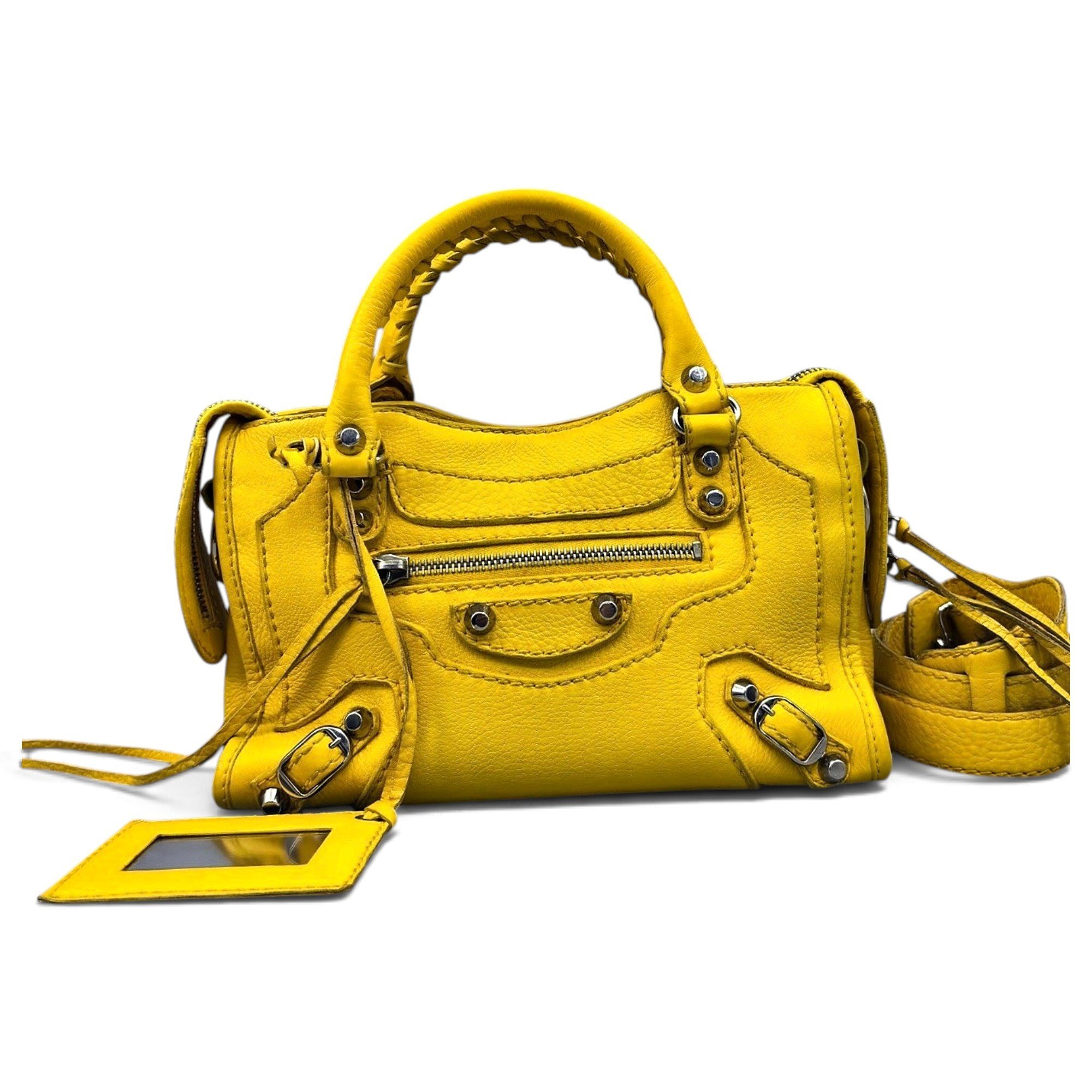 City leather handbag
