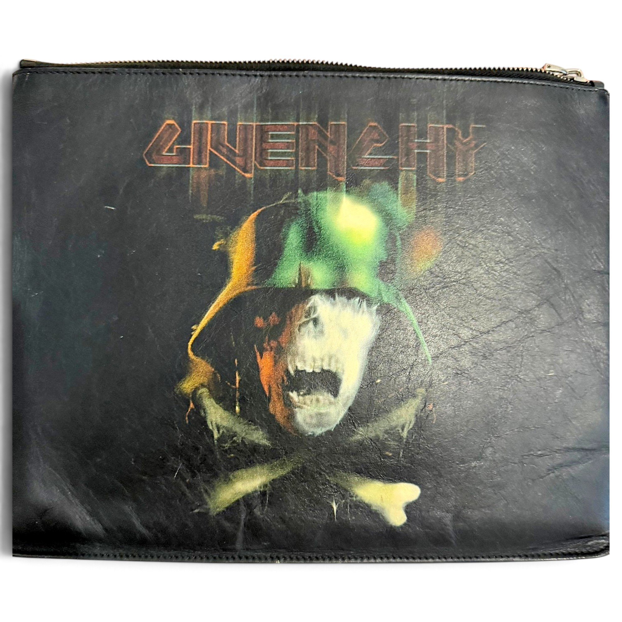 Leather clutch bag