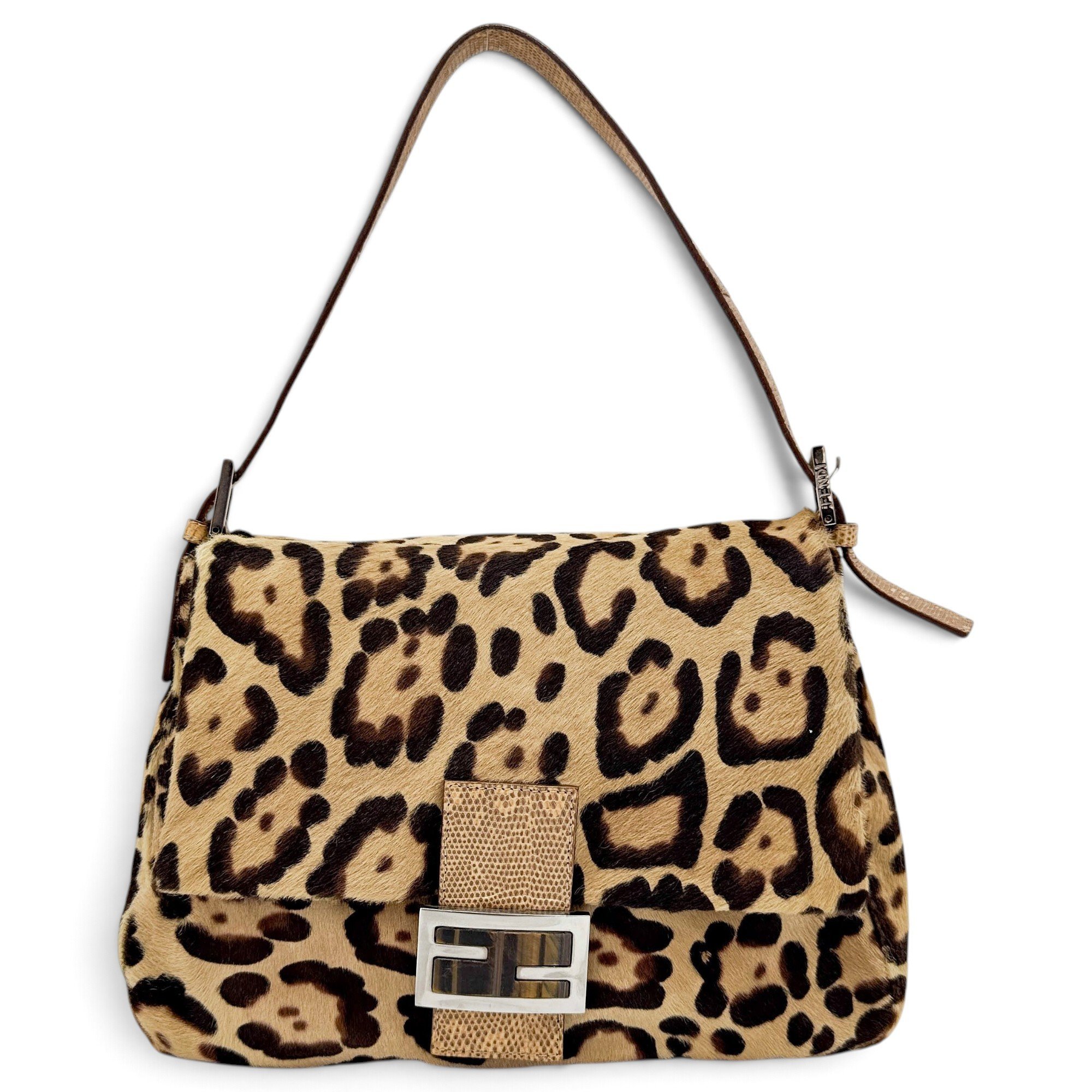 Fendi Mamma Baguette pony-style calfskin handbag