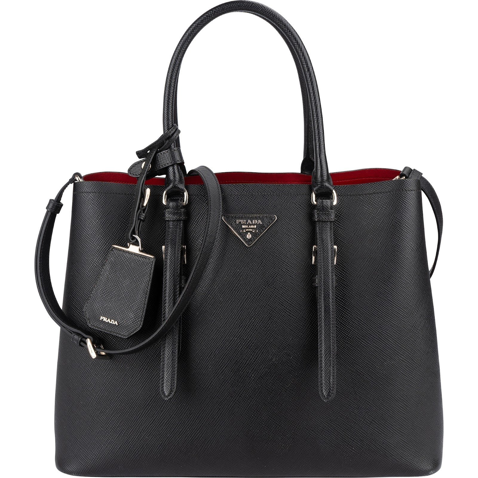 Double leather handbag