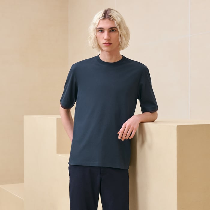 Hermès Tシャツ サドルステッチ ブルー・テュルカン | BagUSeek