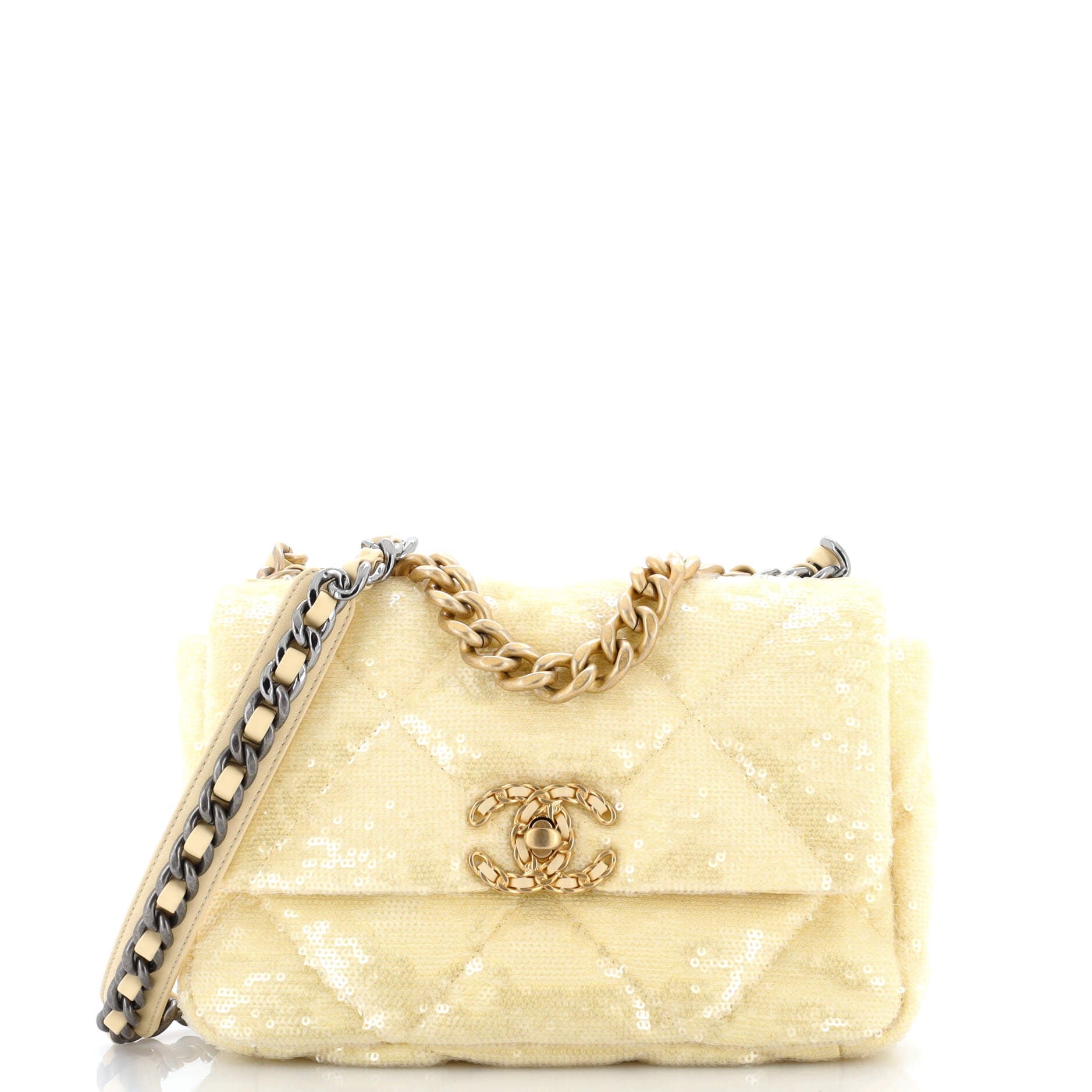 Chanel 19 Flap Bag Quilted Sequins Medium