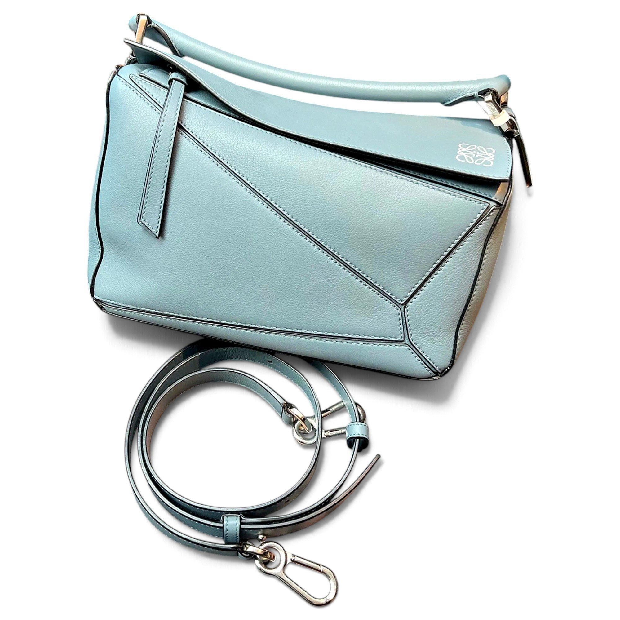 Puzzle leather handbag