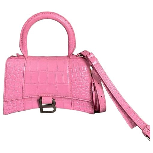 Hourglass leather handbag