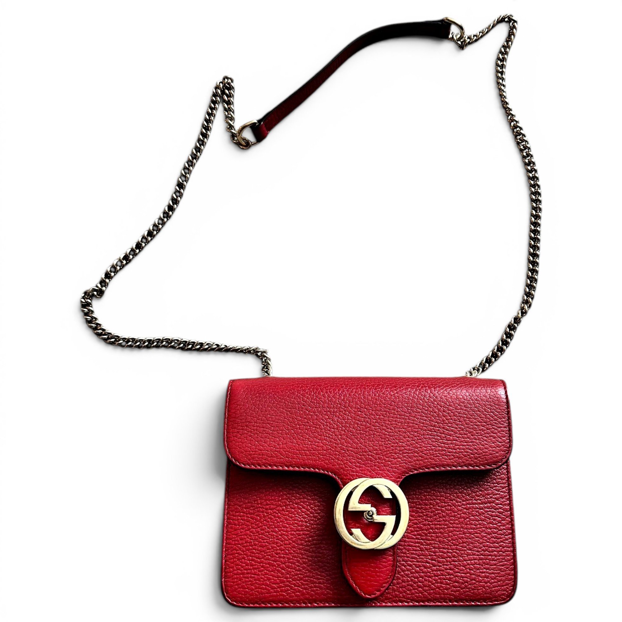 Interlocking leather handbag