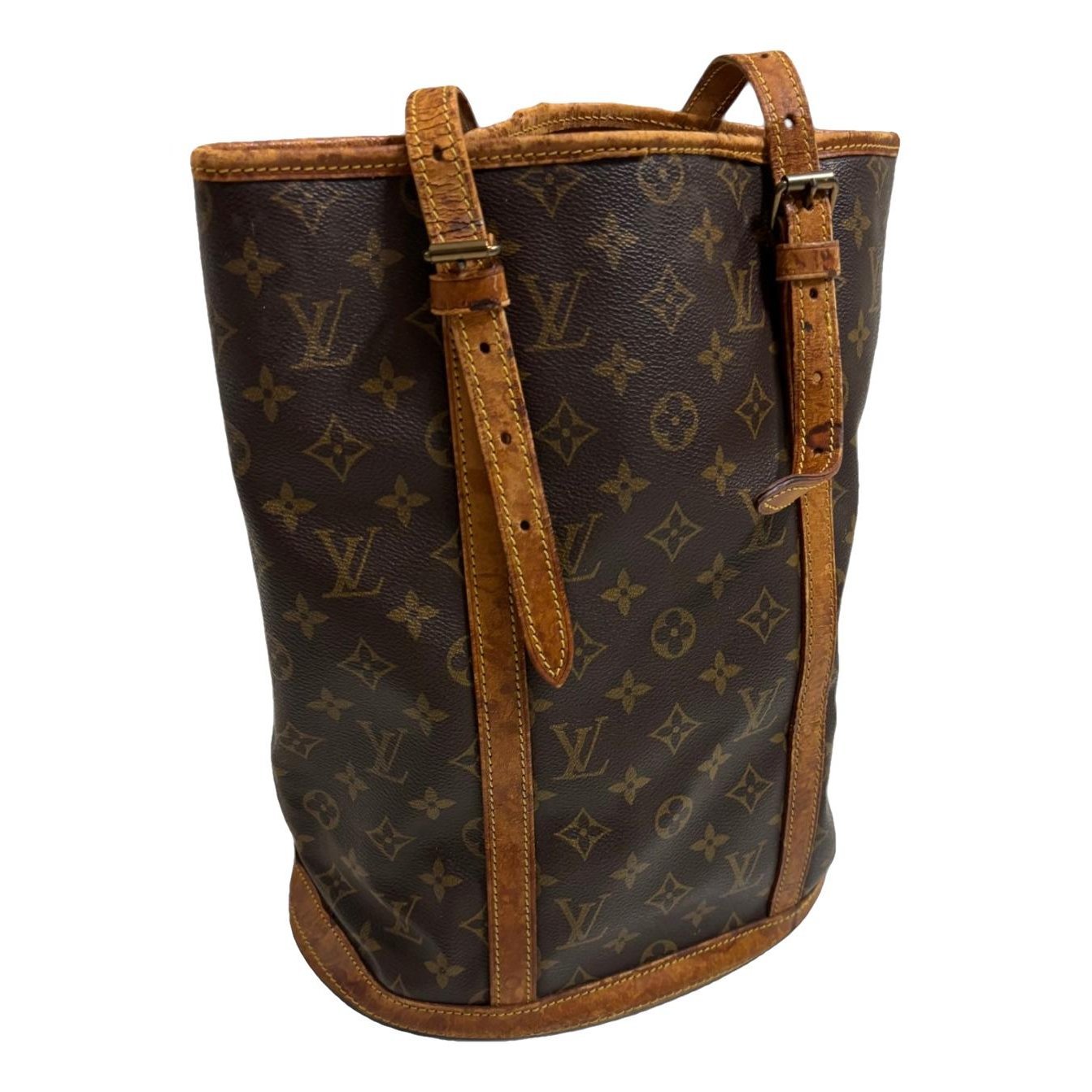 Bucket leather handbag