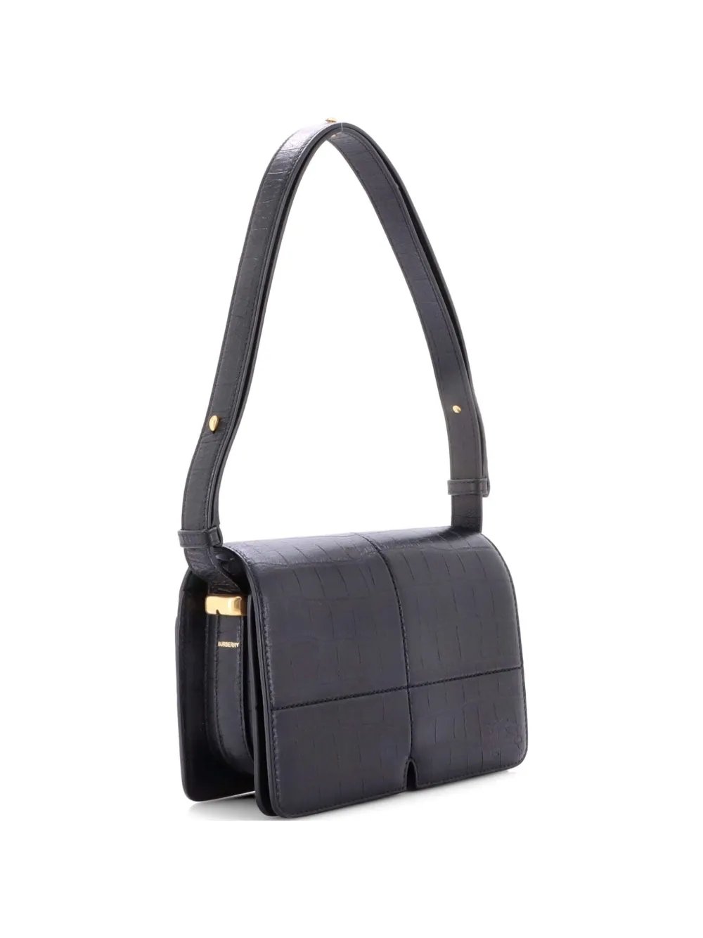 Snip Crocodile Embossed Leather shoulder bag