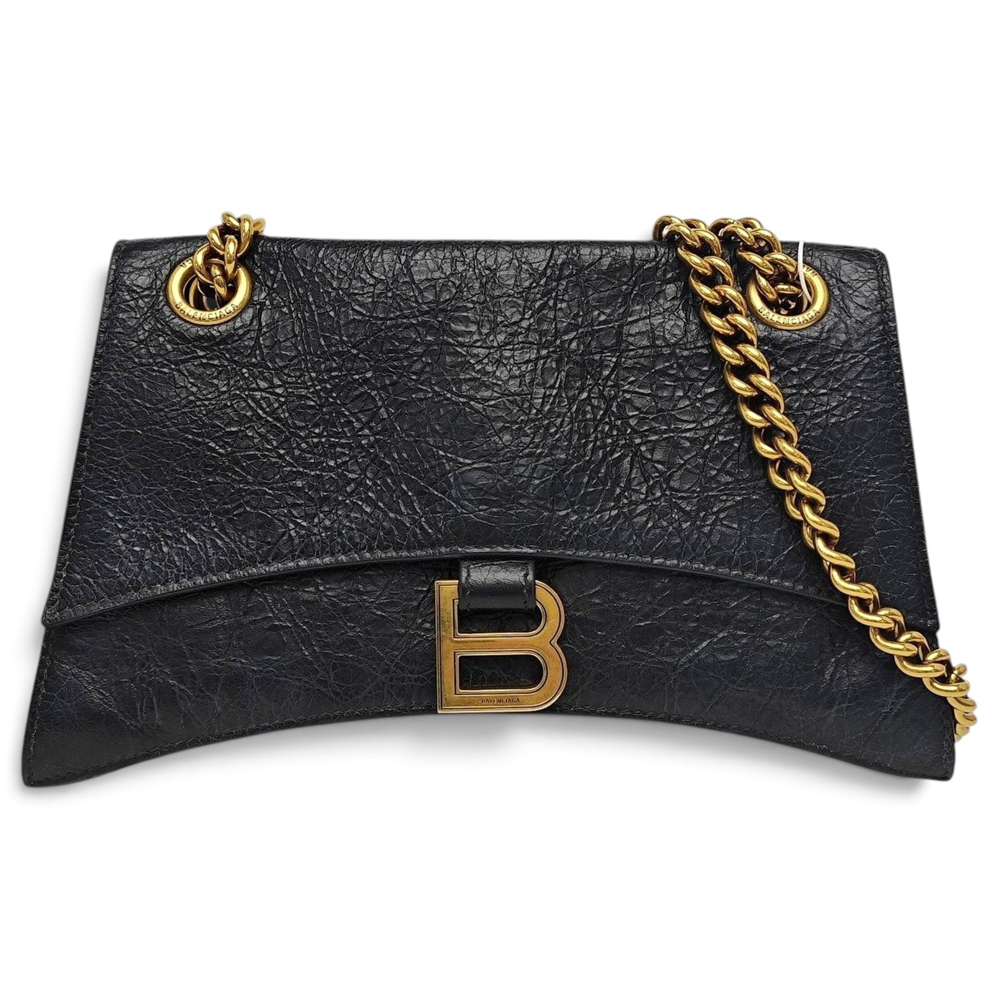 Crush leather handbag