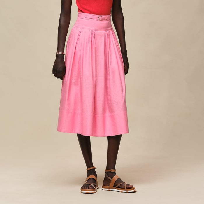 Rose Bonbon "Mosaique" Pleated Skirt With Basque