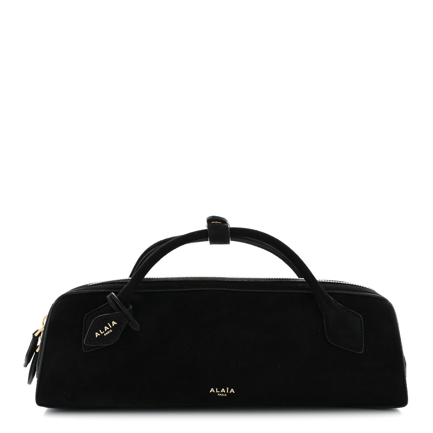 Alaia Suede Goatskin Le Teckel Clutch Black