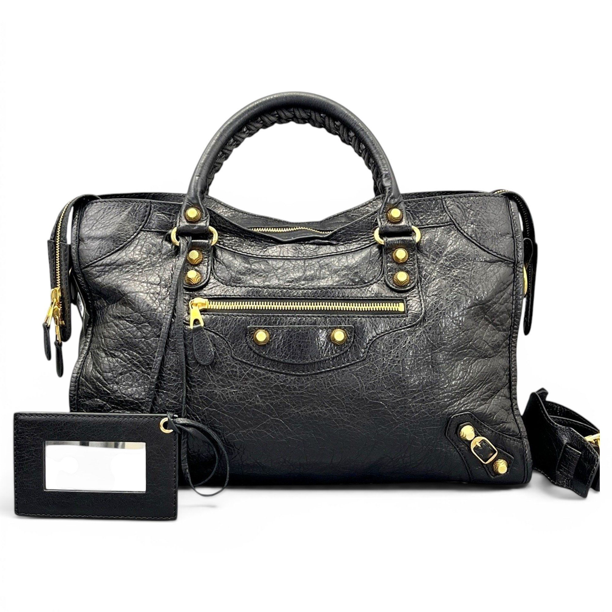 City leather handbag