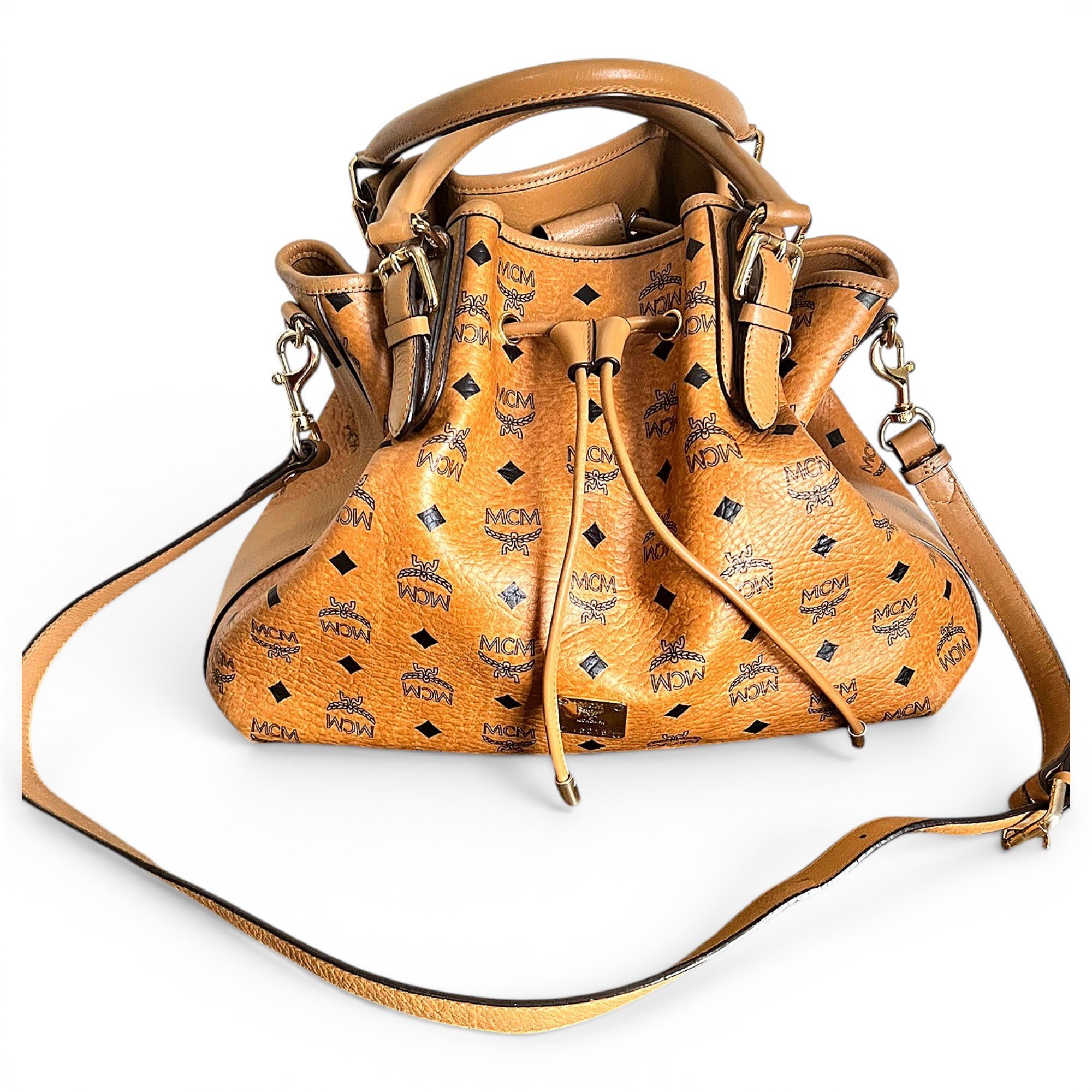 MCM Heritage Drawstring leather handbag