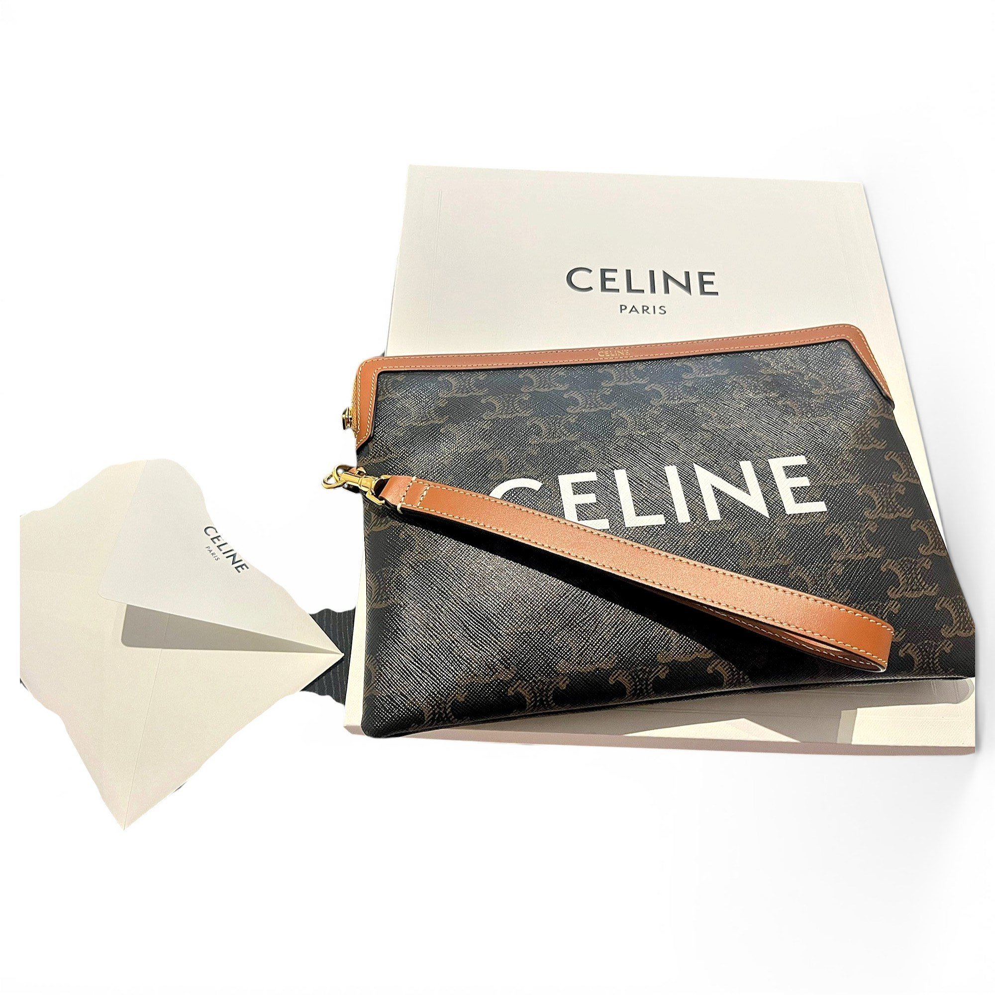 Leather clutch bag