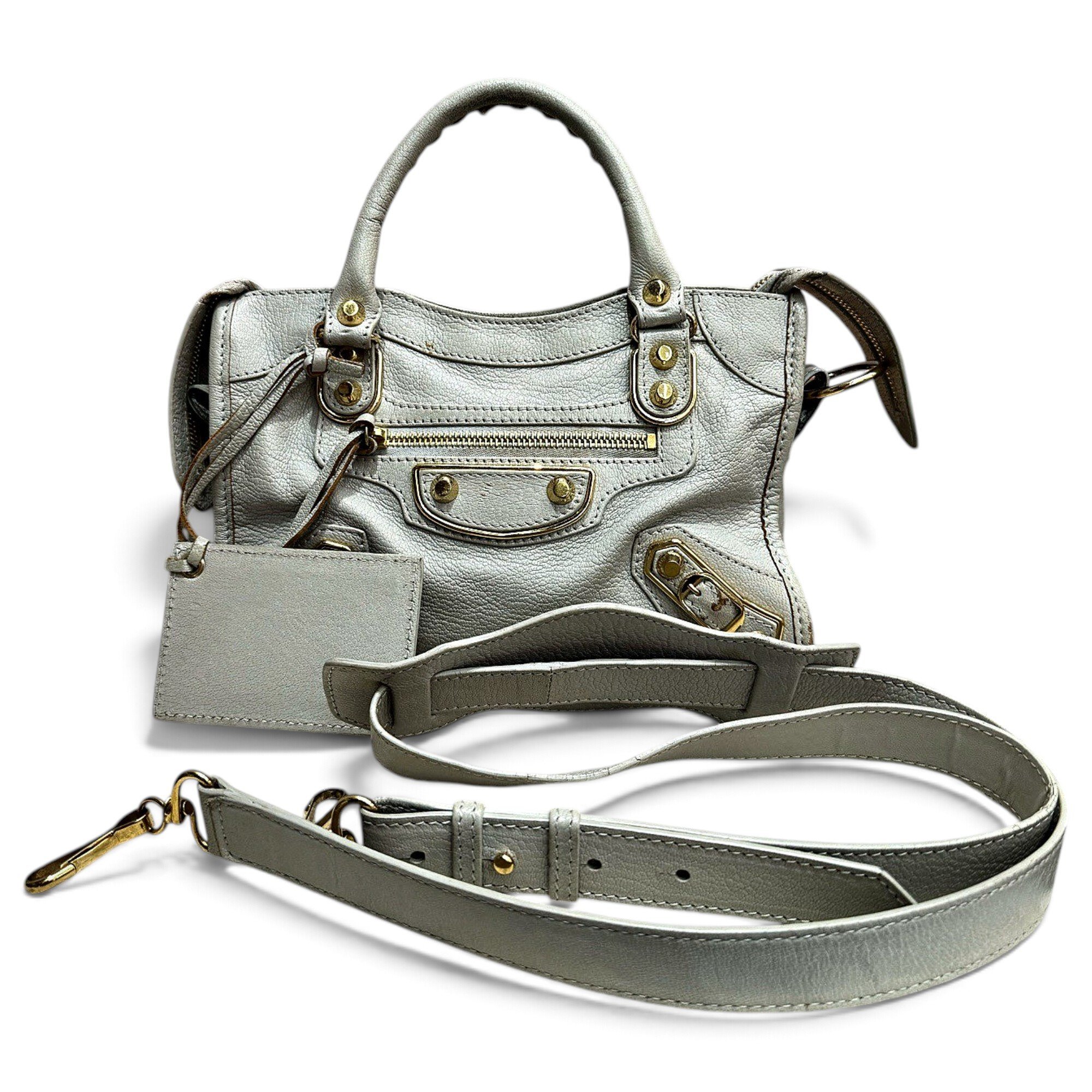 City leather handbag