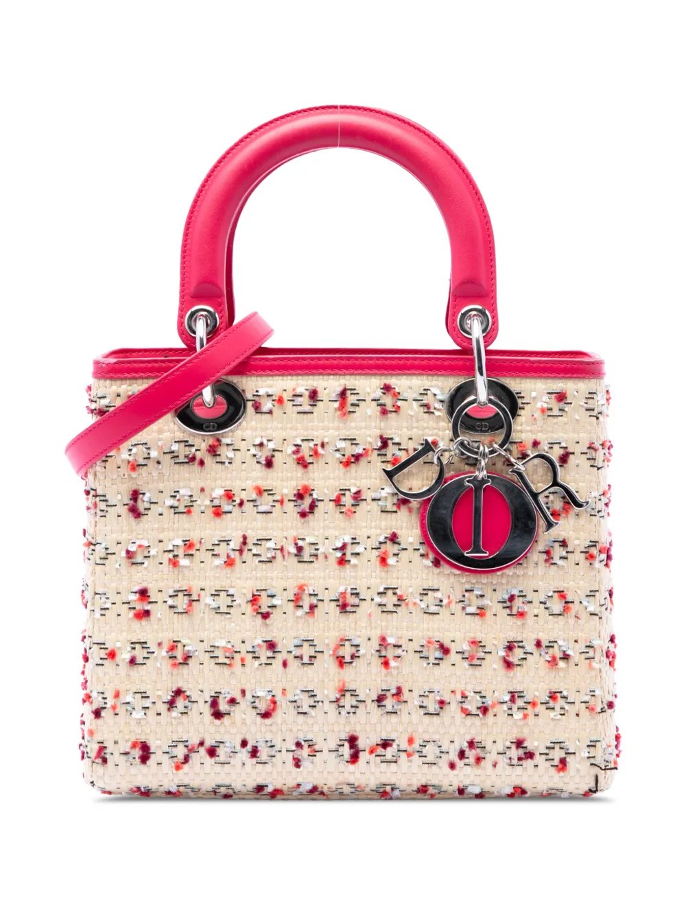 2013 Medium Woven Raffia Lady Dior satchel