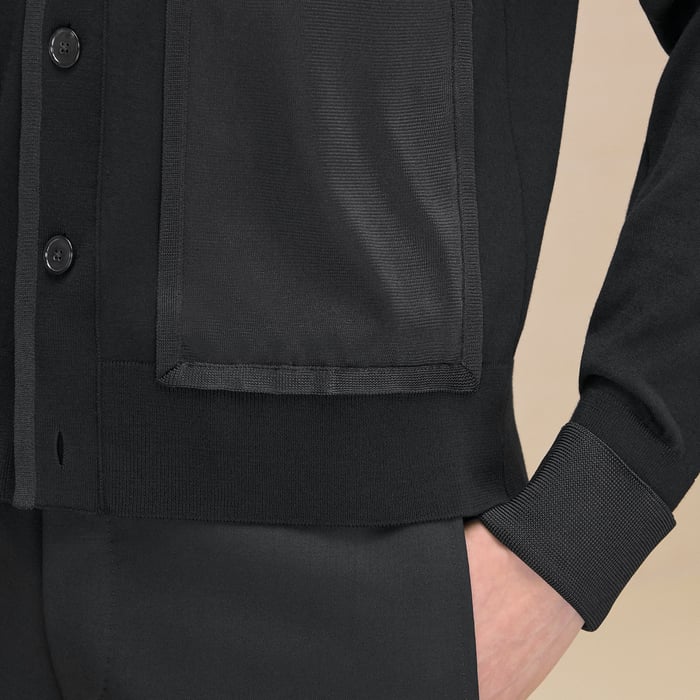 Noir "Decadre Laine & Soie" Buttoned Cardigan