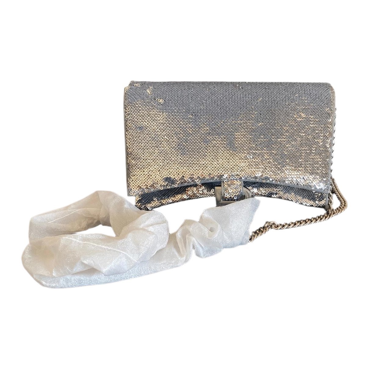 Hourglass leather handbag