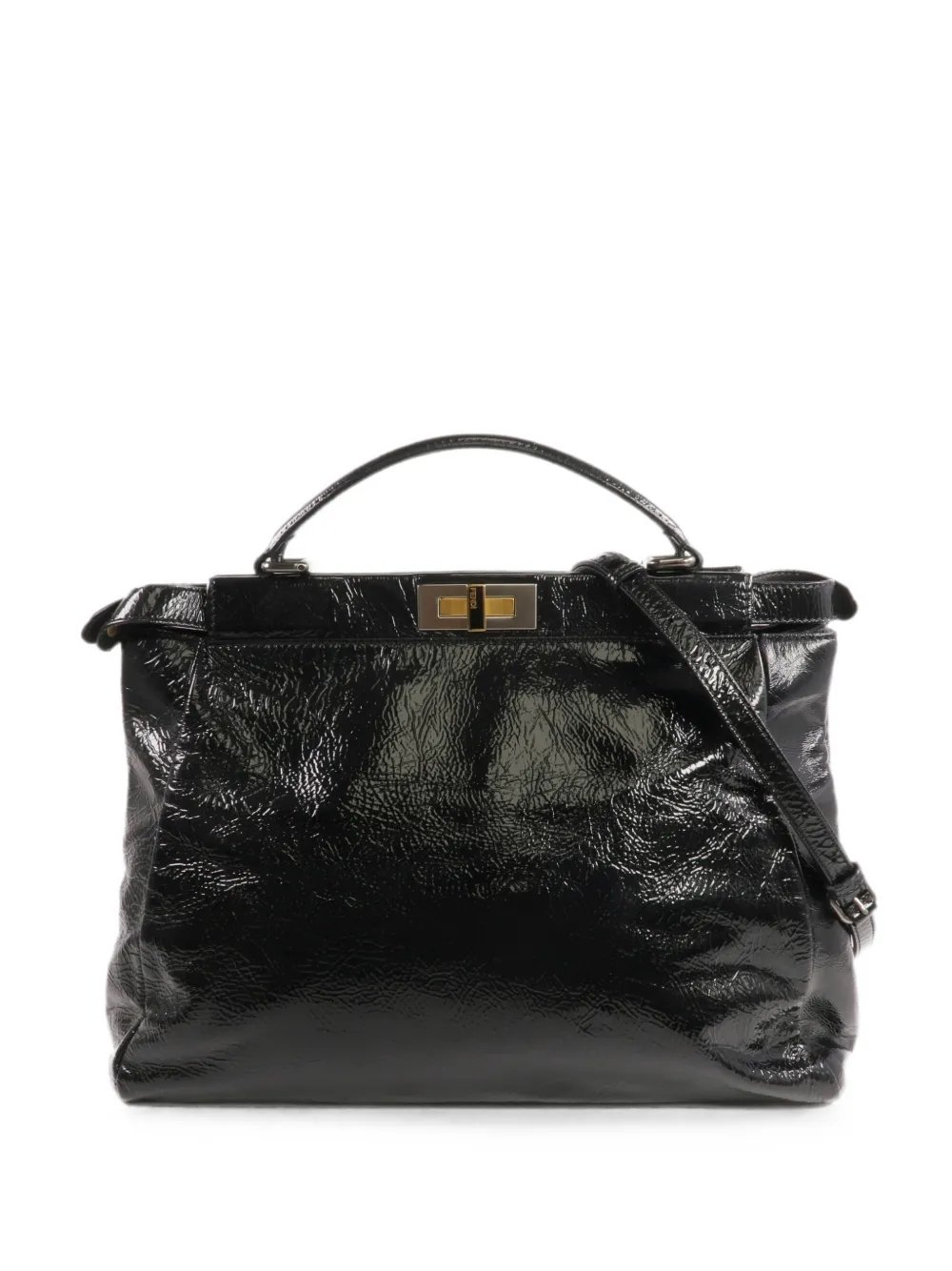 Peekaboo patent leather handbag