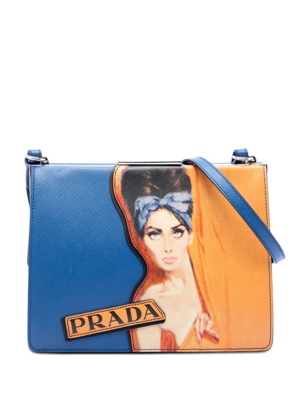 2017-2018 Limited Edition Saffiano Face Art Print Light Frame crossbody bag
