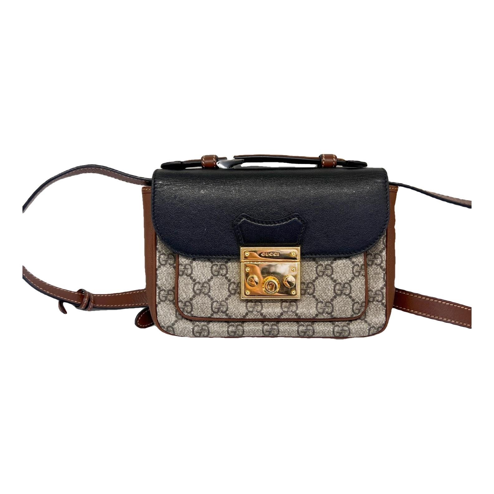 Padlock leather handbag