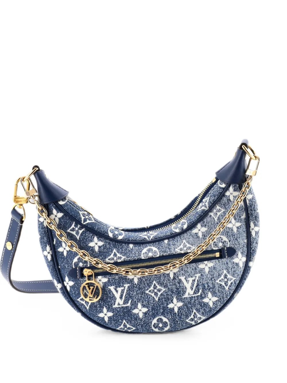 Loop Handbag Monogram Jacquard Denim hobo bag