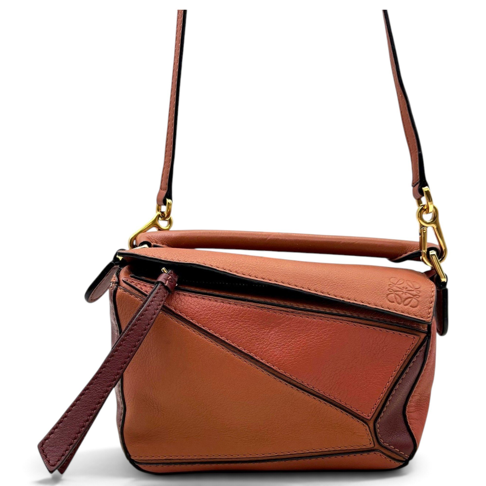 Puzzle leather handbag