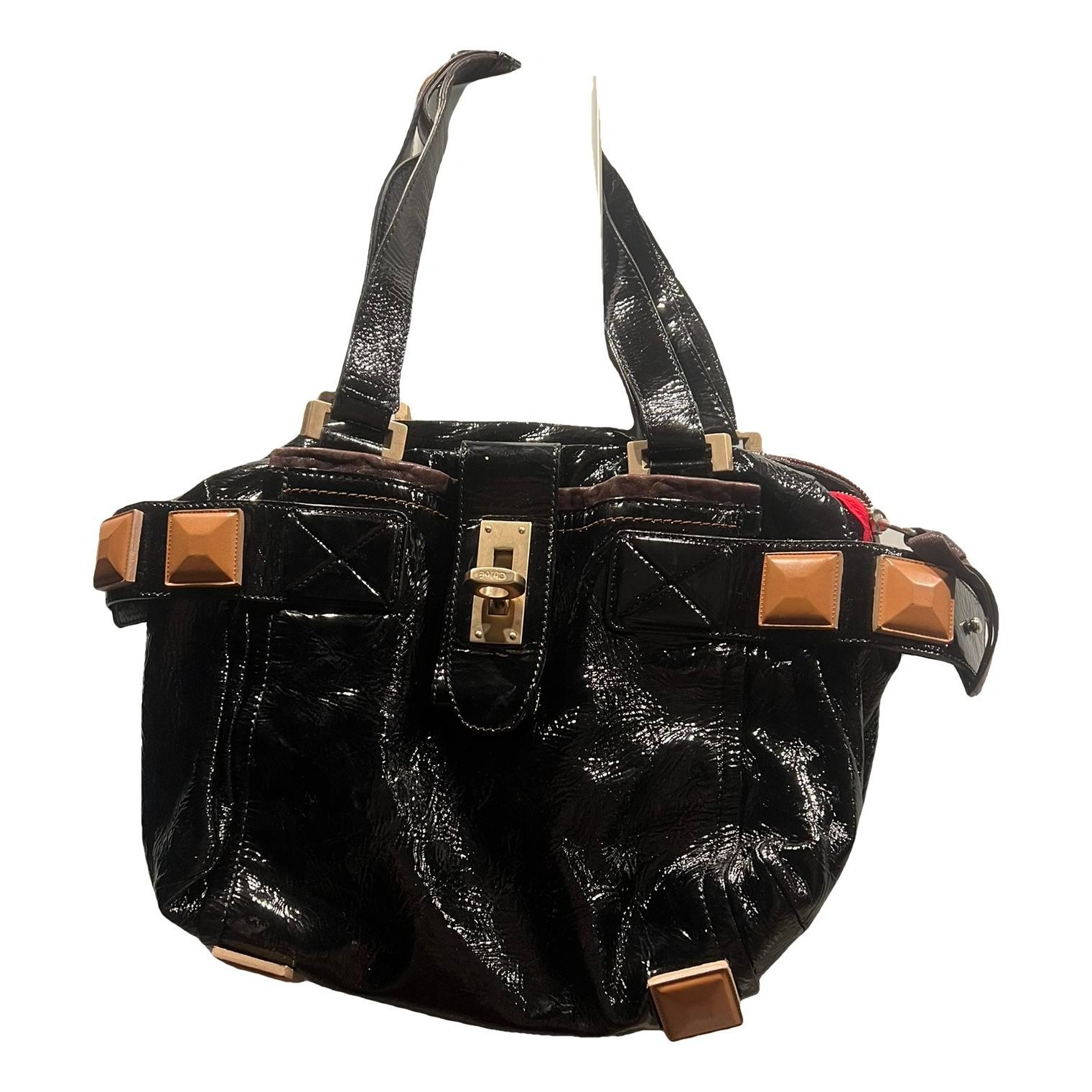 Patent leather handbag