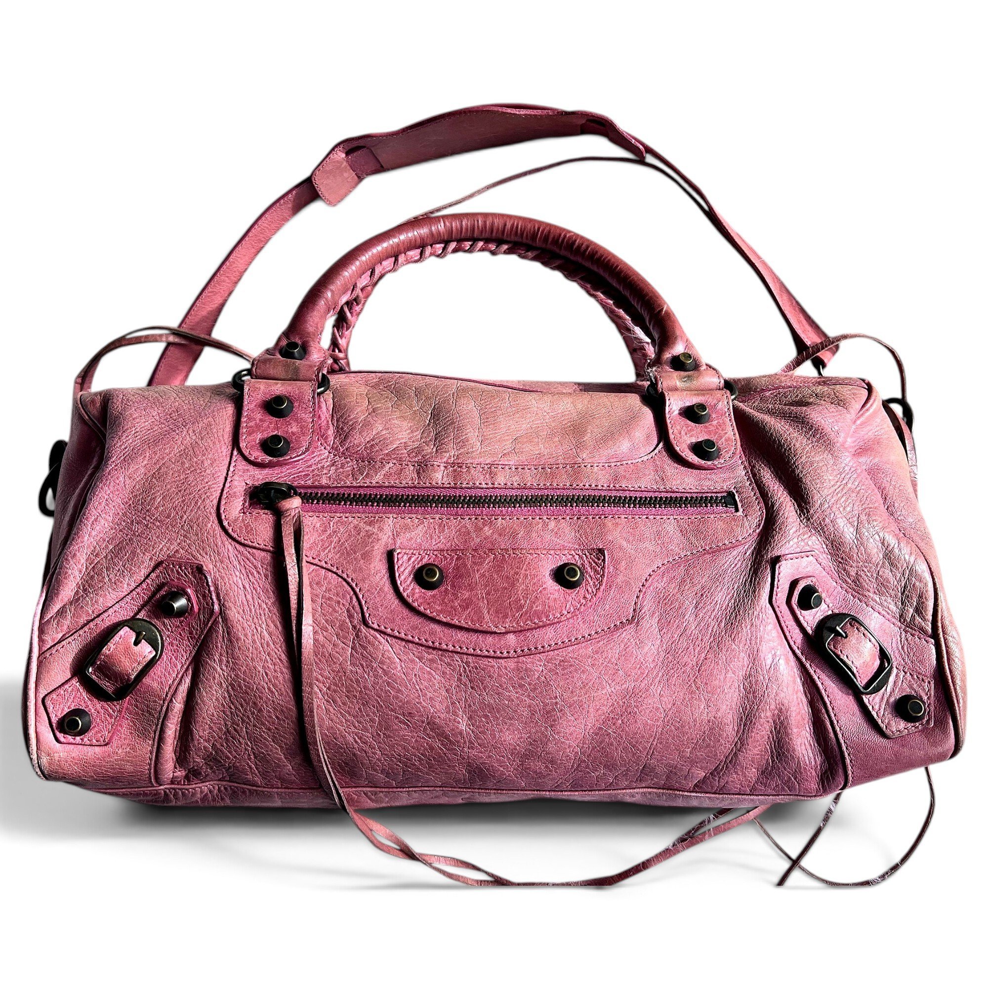 City leather handbag