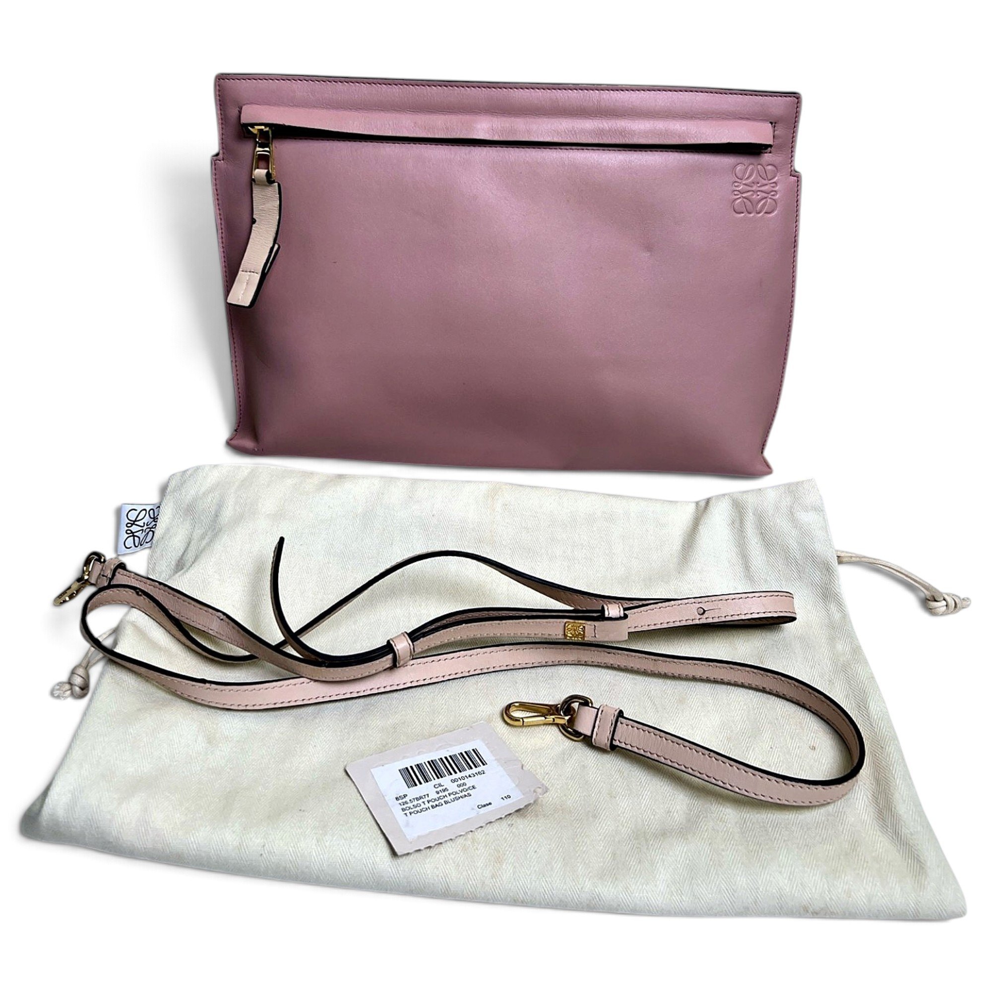T Pouch leather clutch bag