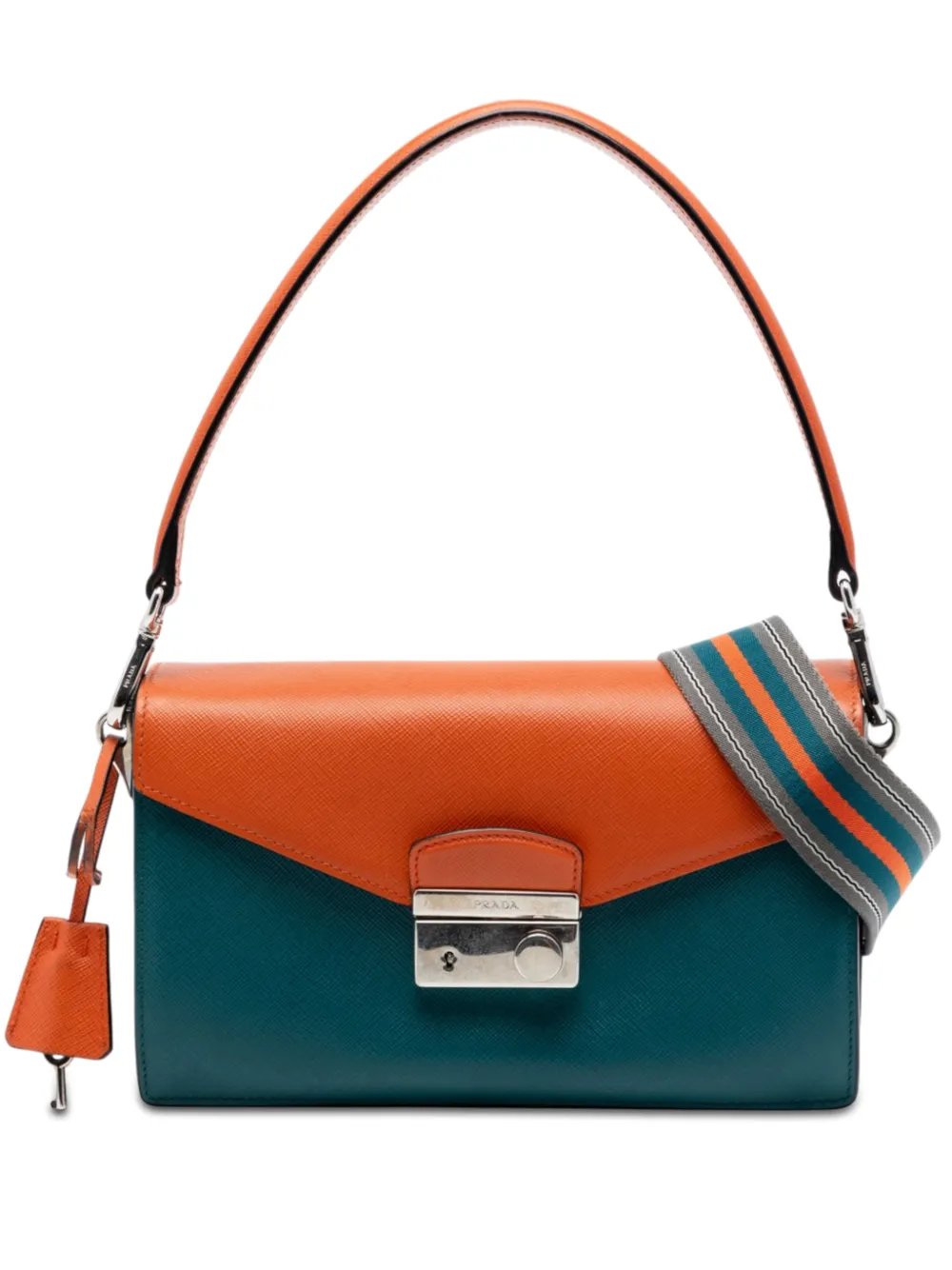 2010-2026 Bicolor Saffiano Lux Sound Lock satchel