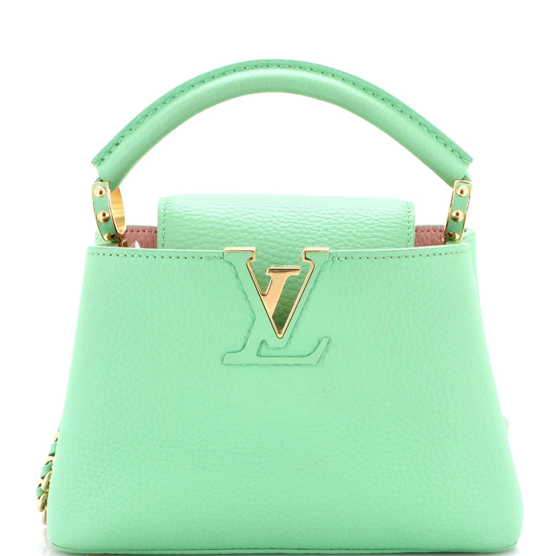 Louis Vuitton Braided Chain Capucines Bag Taurillon Leather Mini