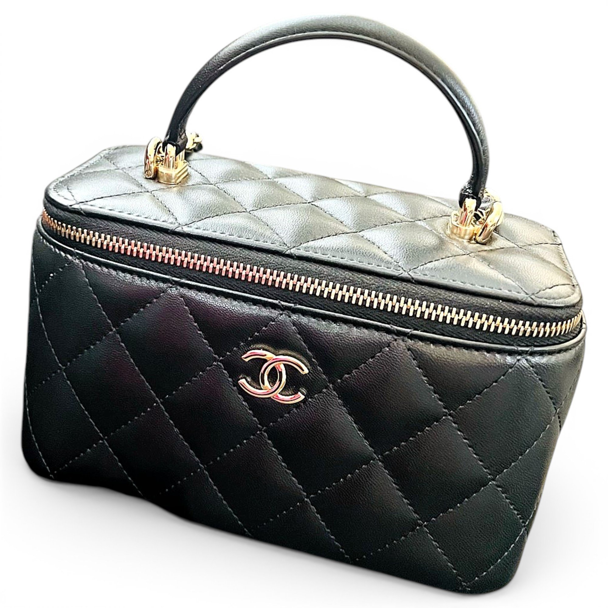 Vanity leather handbag